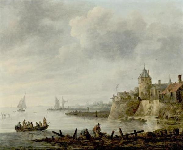 Jan van  Goyen River Scene with a Fortified Shore Sweden oil painting art
